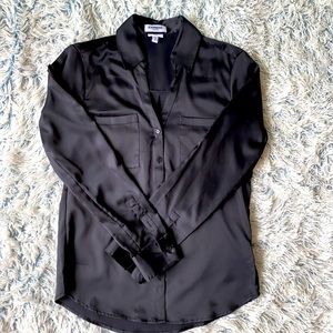 Black Portofino Satin Top